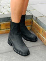 Arianna Black Zip Up Ankle Boots
